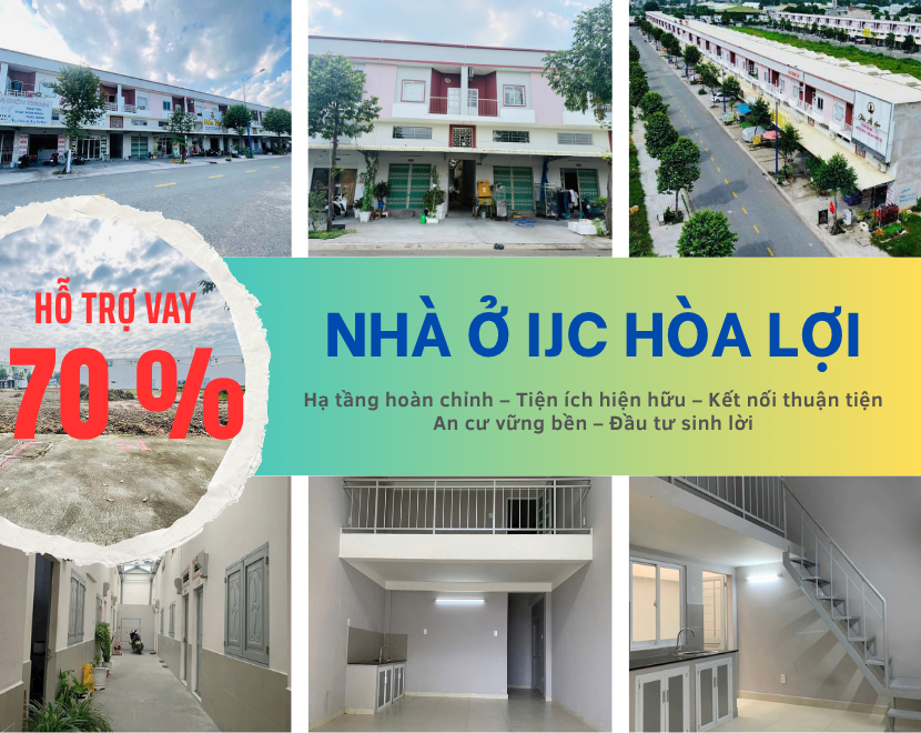 Nhà ở 1 trệt+1 lầu Khu IJC Hòa Lợi